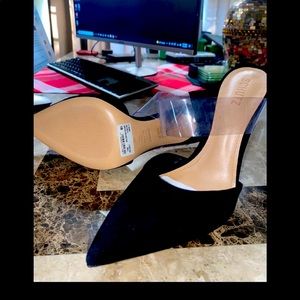 Schutz Black suede heels